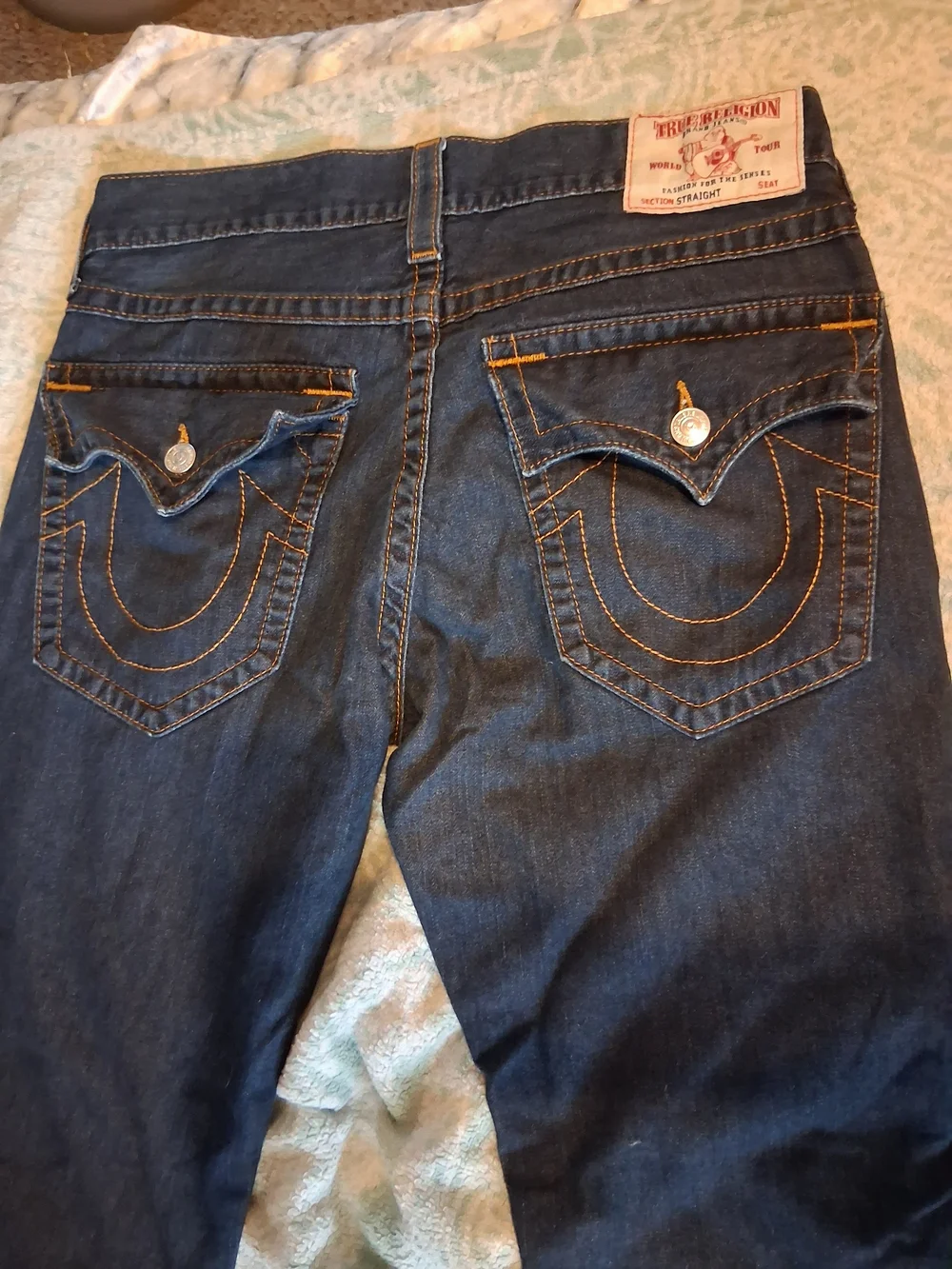 True Religion Men's Dark Blue Straight-Leg Jeans